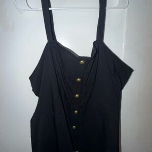 Torrid Black Camisole with Gold Buttons